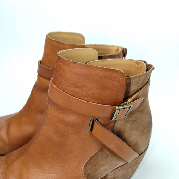 Korks Leather Joelle Boots Brown Western Boho Ankle Bootie Back Zipper Size 10 - Picture 14 of 15